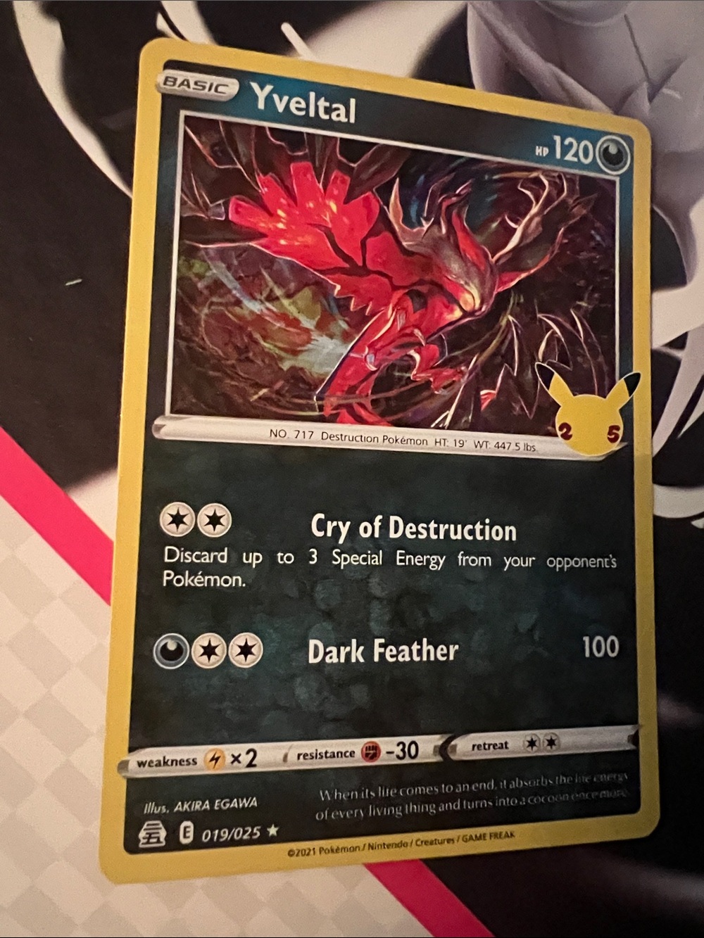 Pokemon Yveltal Card Print - Red, Black, Yellow